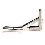 Amarine-Made 2 PCS Heavy Duty Stainless Steel Folding Shelf Bench Table Folding Shelf Bracket, Max Load: 660lb/300kg, Long Release Arm