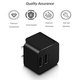Wall Charger,AMEMO® 12W(2.4A) 2-Port USB Power Adapter with Foldable Plug for iPhone,iPad,Samsung Galaxy, Motorola,HTC,Other Smartphones,External Batteries and More (Black)