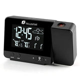 Projection Clock, Digital Projection Alarm Clock with Weather Station, Indoor/Outdoor Thermometer, USB Charger, Dual Alarm Clocks for Bedrooms, LED Display with Dimmer, 12/24 Hours