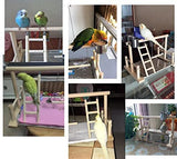 QBLEEV Parrots Playstand Bird Playground Wood Perch Gym Stand Playpen Ladder with Toys Exercise Playgym for Conure Lovebirds