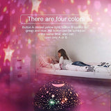 Night Light Lamp Projector, Star Light Rotating Projector, Star Projector Lamp with 8 Colors and 360 Degree Moon Star Projection with 6.5ft USB Cable, Unique Lamp for Children Nursery Room Pink