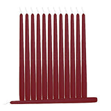Hyoola 12 Pack Tall Taper Candles - 10 Inch Burgundy Dripless, Unscented Dinner Candle - Paraffin Wax with Cotton Wicks - 8 Hour Burn Time