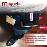 Magnetic Arm Band's Magnetic Wristband - Strong Neodymium Magnets embedded throughout wristband for holding nails, screws, bits, fasteners, washers, bolts, small tools, and much more