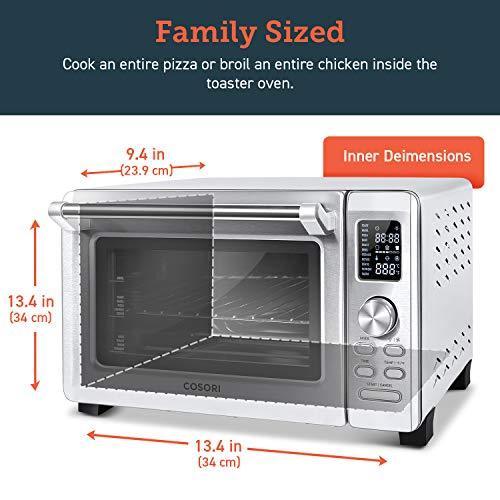 COSORI CO130-AO Toaster Oven with Air Fryer, Dehydrator, Pizza & Roaster, Christmas Healthy Gift, Recipes & Accessories Included, 30L, Silver