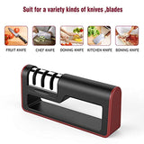 Kitchen Knife Sharpener, 3-Stage Knife Sharpening Tool Helps Repair, Restore and Polish Blades - Reveal a Razor-sharp Blade, (Cut-Resistant Glove Included)