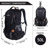 G4Free Hiking Backpack 50L Waterproof Daypack Outdoor Camping Climbing Backpack with Rain Cover for Women Men