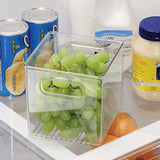 mDesign Plastic Kitchen Pantry Cabinet, Refrigerator or Freezer Food Storage Bins with Handles - Organizer for Fruit, Yogurt, Snacks, Pasta - Food Safe, BPA Free, 6" Cube - 2 Pack, Clear
