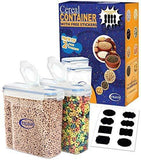 Cereal Food Storage Containers by Teja’s - Airtight Plastic Dry Food Storage Savers for Sugar, pulses, Nuts, Snacks with BPA Free 4 Side Locking System