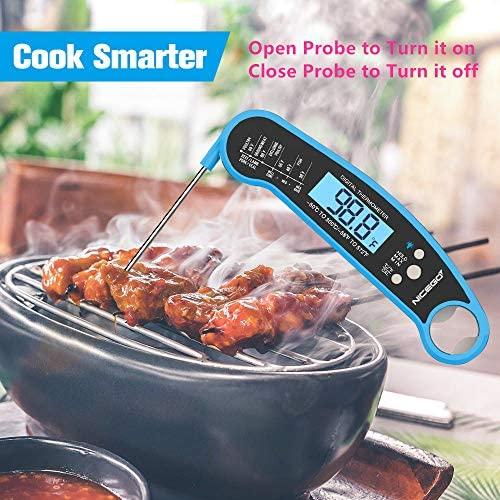 A ALPS Digital Instant Read Meat Thermometer with Probe Fast Waterproof Thermometer with Back light and Calibration. Digital Food Thermometer for Cooking, Kitchen