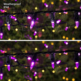 Brizled Purple Halloween Lights, 100 LED 33ft Halloween String Lights, 120V UL Certified Christmas Lights Connectable Mini Light for Indoor&Outdoor, Halloween, Christmas, Party and Holiday Decoration