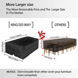 FLYMEI Outdoor Patio Furniture Covers, 315x180x74cm 420D Oxford Polyester Extra Large Size Furniture Set Covers Fits to 12-14Seat Black 124''x70.87''x29.13''