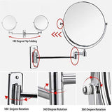 Lansi Makeup Mirror 10X Magnifying Wall Mount Double-Sided Vanity Decoration, Round, 8 Inch, Chrome Finished