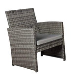 Modern Outdoor Garden, Patio 4 Piece Seat - Wicker Sofa Furniture Set (Grey)