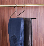 Utopia Home Slack Pant Hangers - Pack of 20 - Trouser Hangers - Open-Ended Metal Easy Slide Pants Hanger - Organizer - Chrome and Black Friction