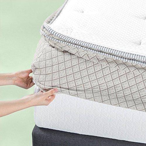 Zinus 2.5 Inch Green Tea Memory Foam Quilted Mattress Pad for Mattresses 12 Inches and under, Mattress Topper Rejuvenator, King