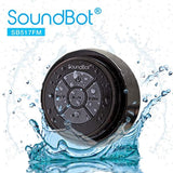 SoundBot SB517FM IPX7 Water-Proof Bluetooth Speaker with FM Radio Speaker (Black/Black)