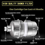 Shower Filter with 2 Cartridges Replacement for Showerhead and Handheld, Bath Shower Water Filter Hard Water Softner Purifier to Remove Fluoride Chlorine, Heavy Metals and Sulfur Odor Chrome