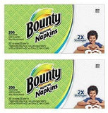 Paper Napkins, White or Printed, 200 Count (2 Packs = 400 Napkins)(12.5 x 12 x 6 inches)