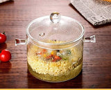 1.5L High Borosilicate Heat-resistant Glass Clear Pasta Instant Noodle Pot Pan Stew Cooker Baby Food Milk Sauce Hot Pot with Lid Mini Size Cookware