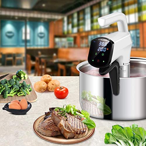 Malaha Sous Vide Cooker Thermal Immersion Circulator 1100W Ultra-Quiet with Recipe Cookbook White EQQ01 (Kit 2), B