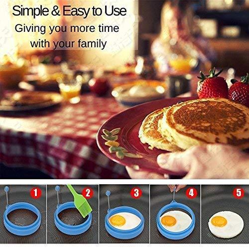 Silicone Egg Rings NonStick 4 Pack-Perfect Round Fried Egg Mold Cooking Rings Pancakes Molds