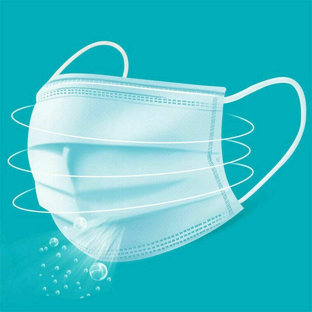 Anti Dust 3 ply Face Masks by Vigor Fusion ,10/20/50/100/200 Pcs Breathable Face Masks Elastic Earloop Dust Mask Mouth Cover Safety Mask Protection from Dust, Pollen (20pcs)