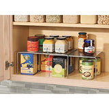mDesign Adjustable Metal Kitchen Cabinet, Pantry, Countertop Organizer Storage Shelves: Expandable - 4 Piece Set - Durable Steel, Non-Skid Feet - Silver