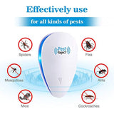Ultrasonic Pest Repeller Electronic Pest Control Repellent Reject Plug in for Insect, Mouse, Rats, Spiders, Fleas, Roaches, Bed Bugs, Mosquitoes, Eco-Friendly, Human & Pet Safe(4 Packs)