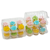 Clear Cupcake Boxes 4" High for high toppinges- Holds 6 Cupcakes Each- 12/Pack