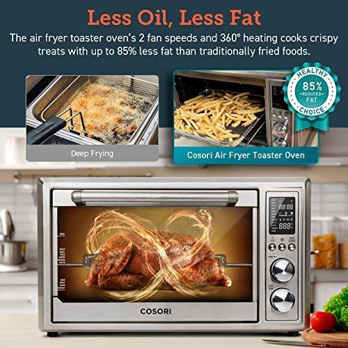 COSORI CO130-AO Toaster Oven with Air Fryer, Dehydrator, Pizza & Roaster, Christmas Healthy Gift, Recipes & Accessories Included, 30L, Silver
