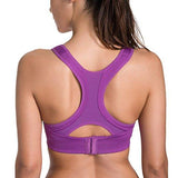 SYROKAN Women's Front Adjustable Lightly Padded Wirefree Racerback High Impact Sports Bra