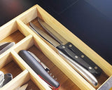 Utensil Drawer Organizer - Bamboo Drawer Organizer - 6 Slot Silverware Drawer Dividers - Forks, Knives, Spoons, Flatware Tray, 14.5 x 10.25 x 1.75 Inches