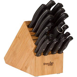 20 Slot Bamboo Universal Knife Block Without Knives. Knife Storage Organizer and Holder by Shenzhen Knives.
