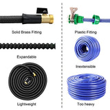 HooSeen Expandable Garden Hose, 100 ft Lightweight Water Hose With Solid Brass Connector For Home Cars Heavy Duty Commercial Use Expanding Hose