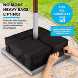 Rhino Square Umbrella Base Weights Side Slot Opening, 18" ~ Fits Any Offset, Cantilever & Any Outdoor Patio Umbrella Stand ~ Easy Set up (Black) by Rhino BaseMate