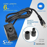 Simple Deluxe 400 GPH UL Listed Submersible Pump with 15' Cord, Water Pump for Fish Tank, Hydroponics, Aquaponics, Fountains, Ponds, Statuary, Aquariums & Inline