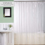 Size 72" X 72" Clear Shower Curtain Liner Berrnour Home Venice Collection Heavy Duty 10 Gauge Clear Shower Curtain Liner with Rust Proof Metal Grommets