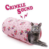 ALL FOR PAWS Crinkle Cat Tunnel Tube Collapsible Play Toy Fun for Rabbits, Kittens, and Dogs
