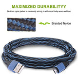 Micro USB Cable, USB to Micro USB Android Charger Cord, High Speed Charging Cable for Android Smartphones, Tablets, MP3, XBOX, PS4 and More 3Pack 6ft (Navy Blue)