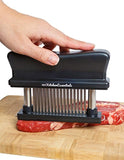 Meat Tenderizer Tool - 48 Blades Durable Stainless Steel Meat Tenderizer (Black) – Suitable For Tendering Chicken, Pork, Steak And Fish – White & Red Meat Tenderizer For All Kitchens