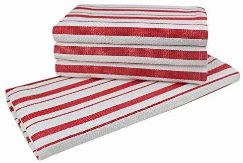COTTON CRAFT - 12 Pack - Twill Stripe Kitchen Towel - Multi- 100% Cotton - Oversized 16x28 - Modern Clean Striped Pattern