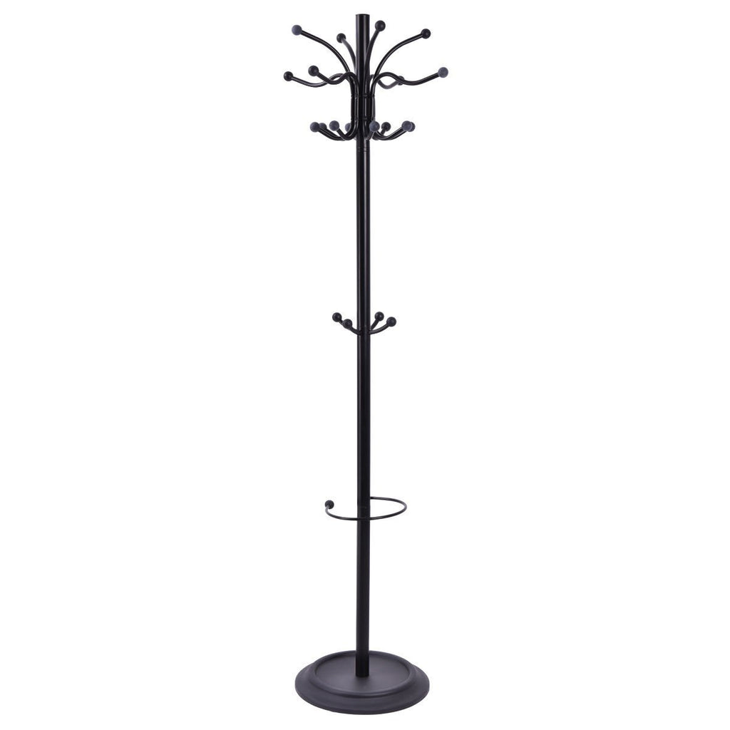 Tangkula 72" Metal Coat Hat Tree Stand with Umbrella Holder Coat Hanger Home Decor