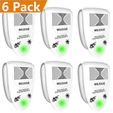 WILDJUE Ultrasonic Pest Repeller Pest Control [6-Pack] Spider Repellent, Electronic Plug in Pest Repeller- Repels Mice, Roaches,Spiders,Other Insects (white1)