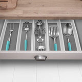 Sorbus Utensil Drawer Organizer, Expandable Cutlery Drawer Trays for Silverware, Serving Utensils, Multi-Purpose Storage for Kitchen, Office, Bathroom Supplies (Utensil Drawer Organizer - White)