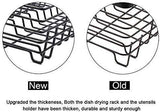 TQVAI Kitchen Dish Drainer Drying Rack with Full-Mesh Silverware Storage Basket, Black