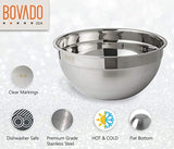 Stainless Steel Mixing Bowls Set of 6 - .75, 1.5, 2, 3.5, 5, and 7 Qt.- Nesting and Stackable with Wide Rim and Brushed Finish - by Bovado USA