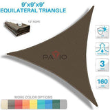 Patio Paradise 20' x 20' x 20' Beige Sun Shade Sail Triangle Canopy, 180 GSM Permeable Canopy Pergolas Top Cover, Permeable UV Block Fabric Durable Outdoor, Customized Available