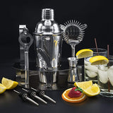 Sorbus Cocktail Shaker and Mixing Set - Deluxe 10 Piece Bar Tool Set: Bottle Opener, Cork Screw, Ice Tong, Measuring Jigger, Strainer, Liquor Pourers, on Display Stand