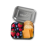 LunchBots Small Snack Packer Stainless Steel Container - Mini Food Container with 2 Compartments for Fruits, Vegetables and Finger Foods - Eco-Friendly, Dishwasher Safe and Durable