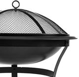 Sorbus Fire Pit Bowl 22", Includes Mesh Cover, Log Grate, Curved Legs, and Poker Tool, Great BBQ Grill for Outdoor Patio, Backyard, Camping, Picnic, Bonfire, etc (Black Fire Pit Bowl 22”)